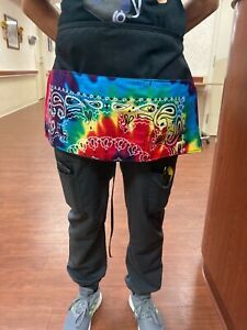 Tye-Dye Black server waitress half apron 3 pocket Black restaurant bar 