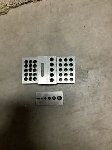 MACHINIST TOOLS 2 sets of matched ultra precision blocks 15 Hole Look At Pic
