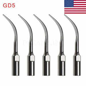 5PCS GD5 Dental Ultrasonic Piezo Scaler Tips Fit DTE/SATELEC Handpiece Cavitron
