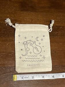 Aquarius Zodiac Muslin Cotton Drawstring Pouch