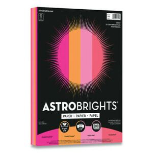 ASTROBRIGHTS 91645 Color Paper, 24 lb, 8.5 x 11, Assorted Sunset Colors, PK200