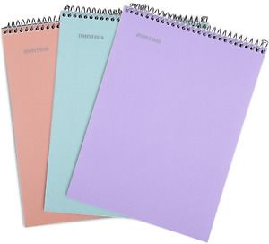 Mintra Office Top Bound Durable Spiral Notebooks - (Lavender, Salmon, Sage Green