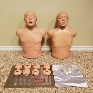 TWO SIMULAIDS BRAD ADULT CPR TRAINING MANIKIN - NICE CONDITION WITH EXTRAS!