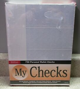 NEW/SEALED MYSOFTWARE MY CHECKS 750 PERSONAL WALLET CHECKS