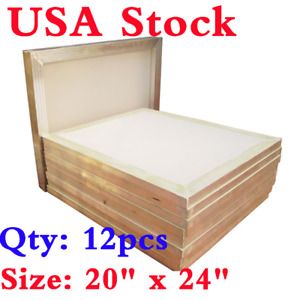 US 12pack 20&#034; x 24&#034; Aluminum Frame Screen Printing Screens with 160 Mesh
