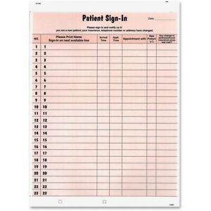 Tabbies Patient Sign-In Label Forms - 125 Sheet(s) - Salmon - 125 / Pack 14530