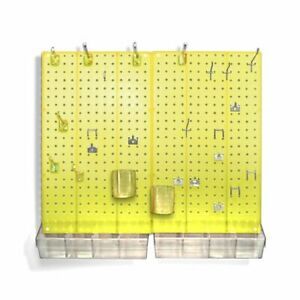 Azar Displays 900945-YEL The DIY Multi-purpose 70-piece Pegboard Wall Organiz...