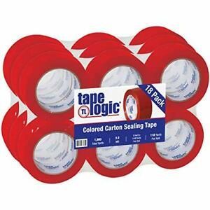 Aviditi Tape Logic 2 Inch x 110 Yard 2.2 Mil Red Heavy Duty Colored Packing T...