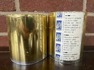 Hot Stamp Stamping Foil API Metallic &#039;Gold&#039; 4 in. wide - 1000 ft. Lot Of 2