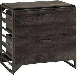 Bush Furniture Refinery Lateral File, Dark Gray Hickory