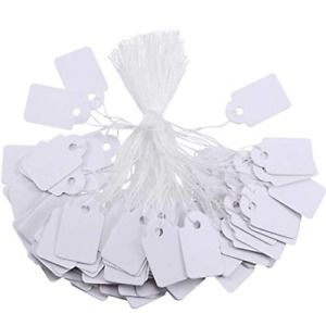 White Marking Tags Price Tags Price Labels Display Tags with Hanging String, 500