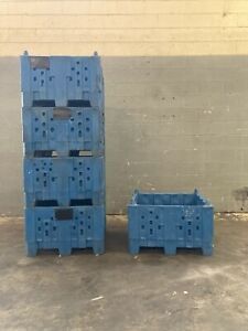 Industrial Stackable Storage Totes Qty. 5