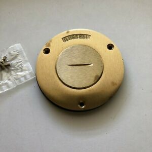 Hubbell  Single Service Floor Box Cover Brass Single Receptacle Screw Lid S2925
