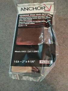 Anchor Hardened Glass Gold Filter Plate 2 x 4 x 1/4 ANSI Z.87.1.2003  FS-2H-10