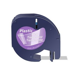 1PK Label Refills Clear for Dymo 16952 LetraTag Plastic Plus LT-100T Tape 1/2in