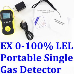 EX Digital Portable Gas Detector USB Rechargeable Water Dust Proof 0-100% LEL