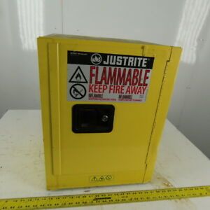 Justrite 4 Gallon Capacity Flammable Liquid Storage Cabinet Self Closing Door