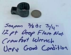 Snapon 3/8 in Drive 3/4&#034; Twelve Point Flare Nut Crowfoot Wrench