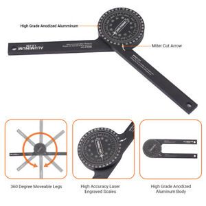 Aluminum Alloy CNC 1/4-Inch Angle Finder Miter Duplicator for Woodworking black