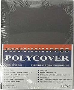 Polycovers - Premium Binding Covers, Presentation Covers (Black Emboss: Sand)