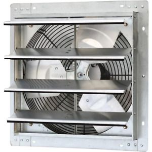 1200 CFM Silver Electric Powered Gable Mount Shutter Fan/Vent