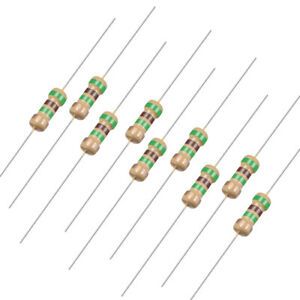 1/4 Watt 5.1M Ohm Carbon Film Resistor 5% Tolerances 0.25W 100pcs 4 Color Band