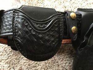 Don Hume Open Top Handcuff Case Black Basketweave New