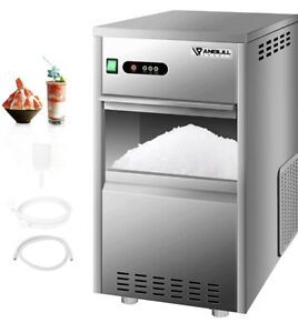 Anbull 110V Commercial Snowflake Crushed Ice Maker 88LBS/24H Stainless Steel