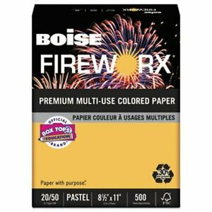 Boise Fireworx Colored Paper, 8-1/2 x 14, Goldenrod, 500 Sheets (CASMP2204GRP)