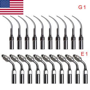 10PCS Dental Ultrasonic Piezo Scaler Tips Fit EMS Handpiece Scalling/Endo G1 E1