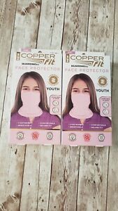 Copper Fit youth Masks face protector pink, breathable comfortable bundle of 2