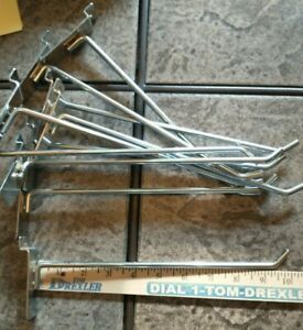 SLAT WALL OR GRID WALL 10&#034; DISPLAY HOOKS SET OF 10