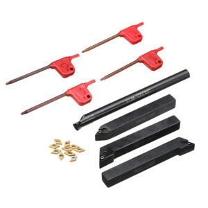 CNC Internal Boring Bars Turning Tools Wrench DCMT070204 Carbide Inserts Set