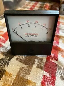 RARE Vintage 72D84279G01 Motorola Microamperes Amps/Volts Panel Meter Gauge