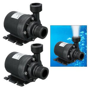 2pcs Super Quiet DC12V Brushless Motor Submersible Water Pump IP68 Black