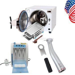 18L Dental Autoclave Steam Sterilizer Contra Angle Handpiec Oiling Clean Machine