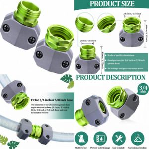 Garden Hose Connector Kit Water Repair Fittings Aluminum Male Green