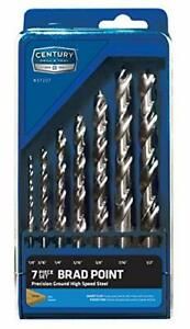 Century Drill &amp; Tool Fractional HSS Brad Point Wood Bits, 7-Piece Set (37207)