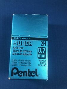 Pentel 50-2H Super Hi-Polymer Lead Refill, 0.7mm Medium, 2H, 144 Pieces of Lead