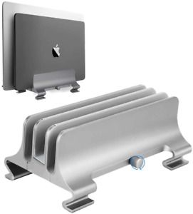 Vertical Laptop Stand [Upgrade Version],Syslux 3 Slots Space-Saving Aluminum Des