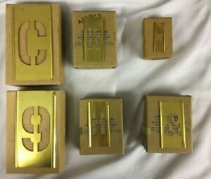 Vintage LOT 274 Asst Solid Brass Stencils Letters &amp; Numbers 1/2&#034; X 1 1/2&#034; X 3&#034;