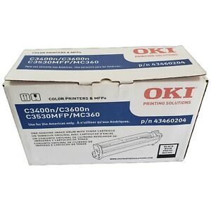 Okidata C3400n/C3600n/C3530MFP/MC360 Genuine BLACK Drum Cartridge 43460204 NEW