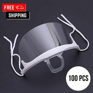 Clear Mouth Mask with Chin Rest for Adult Washable &amp; Reusable Face Shield Visor