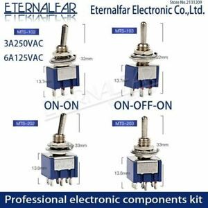 SPDT Latching Toggle Switch 6A 125V MTS-102 103 MTS-202 203 3A 250 AC Mini 3 6PI