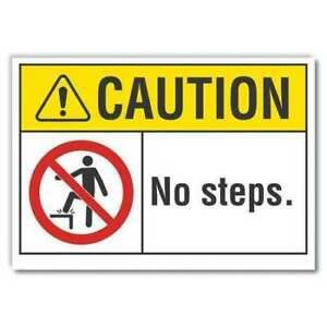 LYLE LCU3-0084-RD_14x10 Caution Sign,Self-Adhesive Vinyl,10 in H
