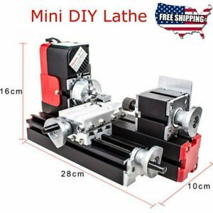 12V Mini Lathe Machine, Miniature Wood Metal Woodworking Turning Tool DIY Lathe