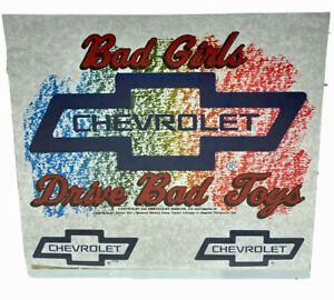 VTG Deadstock Iron On T-Shirt Heat Transfer Chevrolet Bad Ass Girls Drive Cars