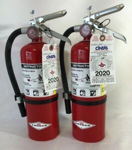 Lot of two (2) Amerex B402 5lb ABC Dry Chemical Class A B C Fire Extinguishers