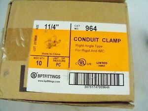 10 Bridgeport 964 1-1/4&#034; Conduit Clamp Right Angle Malleable