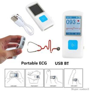 Mini Handheld Portable ECG EKG Machine Heart Beat Monitor LCD BT USB Bluetooth